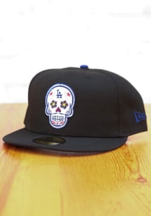 New Era Los Angeles Dodgers Mens Black Sugar Skull Blue UV 59FIFTY Fitted Hat