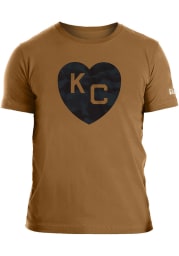 New Era Kansas City Monarchs Brown Camo Heart Short Sleeve T Shirt