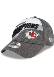 New Era Kansas City Chiefs 2020 Conference Champions Locker Room 9FORTY Adjustable Hat - Grey