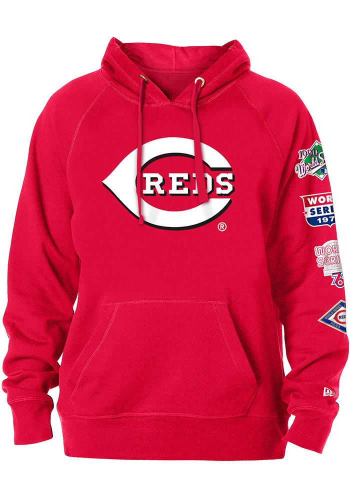 New Era Cincinnati Reds Mens Red World Champions Long Sleeve Hoodie