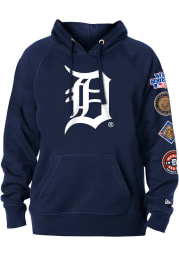 New Era Detroit Tigers Mens Navy Blue World Champions Long Sleeve Hoodie