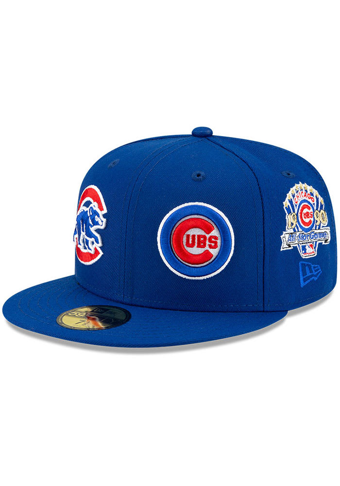 New Era Chicago Cubs Mens Blue Patch Pride 59FIFTY Fitted Hat