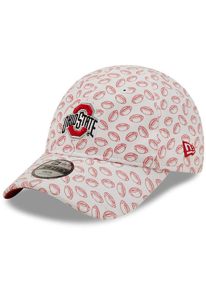 New Era Ohio State Buckeyes White Cutie 9FORTY Adjustable Toddler Hat