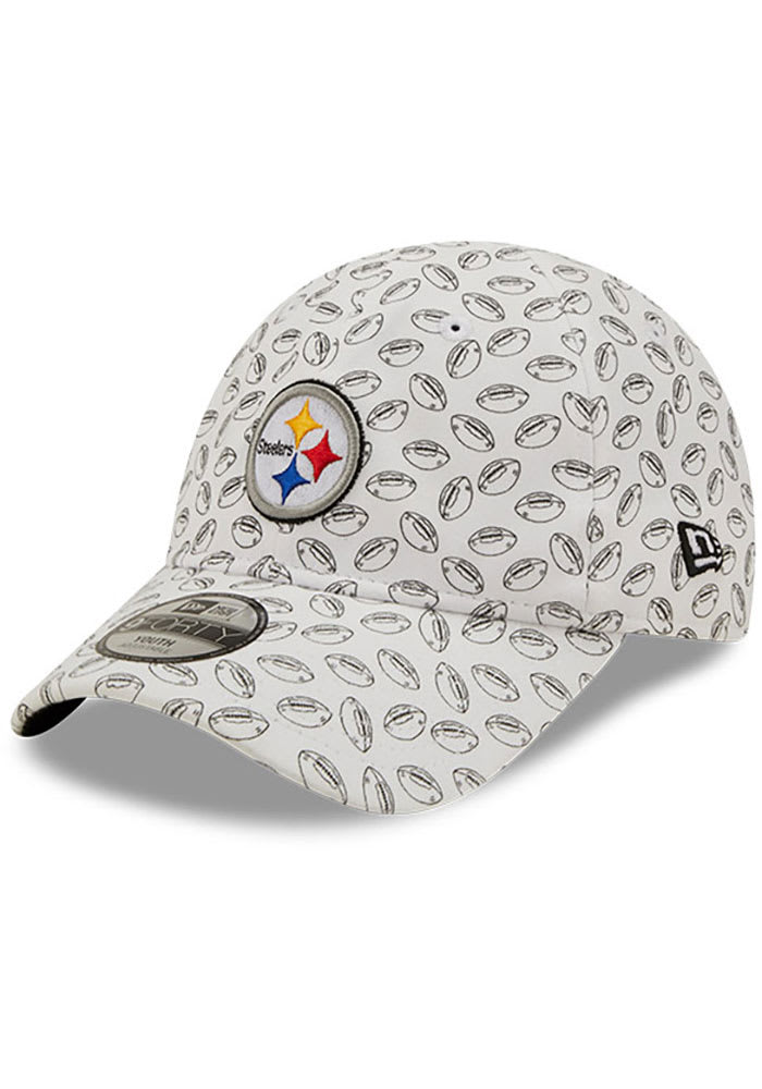 New Era Pittsburgh Steelers White Cutie 9FORTY Adjustable Toddler Hat