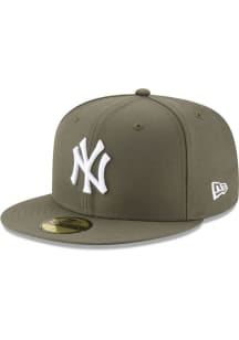 New Era New York Yankees Mens Olive New York Yankees Mlb Basic 59Fifty Fitted Fitted Hat
