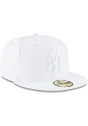 New Era New York Yankees Mens White New York Yankees Mlb Basic 59Fifty Fitted Fitted Hat