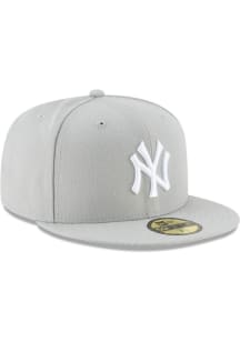New Era New York Yankees Mens Grey New York Yankees Mlb Basic 59Fifty Fitted Fitted Hat