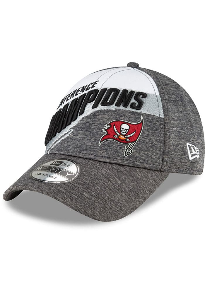 New Era Tampa Bay Buccaneers Conference Champs 9FORTY Adjustable Hat - Grey