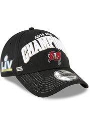 New Era Tampa Bay Buccaneers Super Bowl LV Champs Locker Room 9FORTY Adjustable Hat - Black