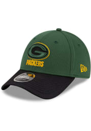 New Era Green Bay Packers 2021 Sideline Road Stretch 9FORTY Adjustable Hat - Green