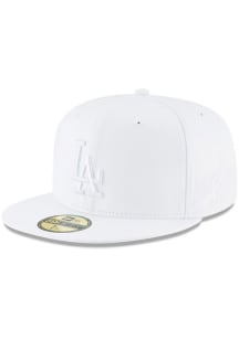 New Era Los Angeles Dodgers Mens White Tonal Basic 59FIFTY Fitted Hat