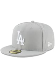New Era Los Angeles Dodgers Mens Grey Basic 59FIFTY Fitted Hat