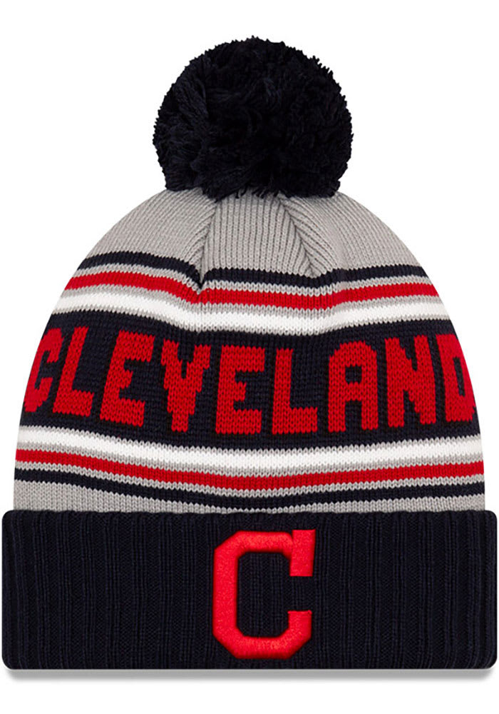 New Era Cleveland Indians Navy Blue Cheer Knit Youth Knit Hat