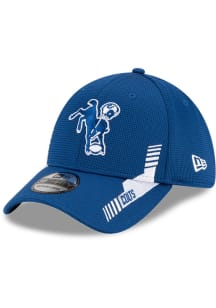 New Era Indianapolis Colts Mens Blue Retro 2021 Sideline Home 39THIRTY Flex Hat