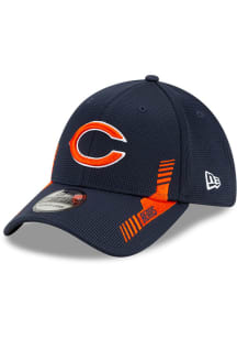 New Era Chicago Bears Mens Navy Blue 2021 Sideline Home 39THIRTY Flex Hat