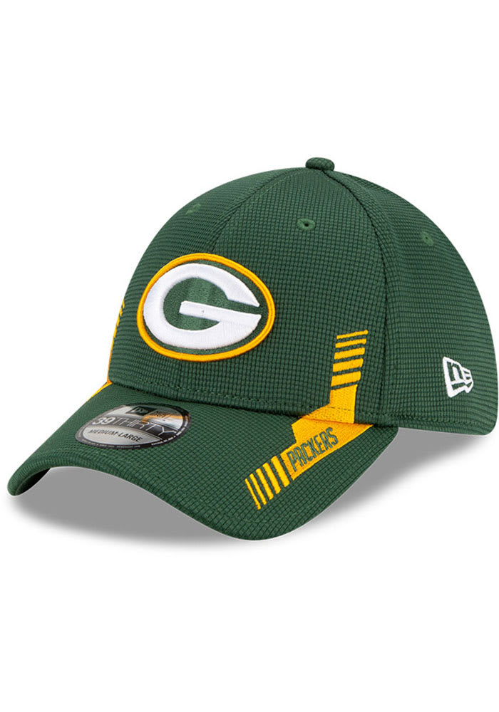 New Era Green Bay Packers Mens Green 2021 Sideline Home 39THIRTY Flex Hat