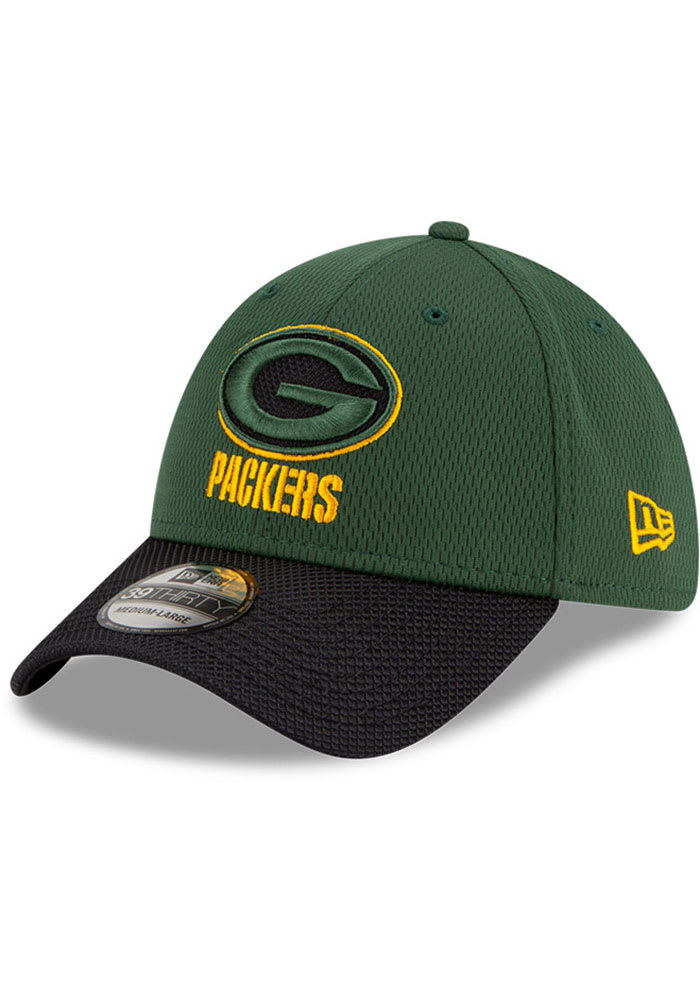 New Era Green Bay Packers Mens Green 2021 Sideline Road 39THIRTY Flex Hat