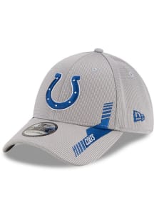 New Era Indianapolis Colts Mens Grey 2021 Sideline Home 39THIRTY Flex Hat