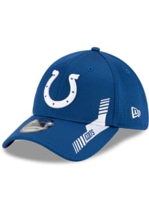 New Era Indianapolis Colts Mens Blue 2021 Sideline Home 39THIRTY Flex Hat