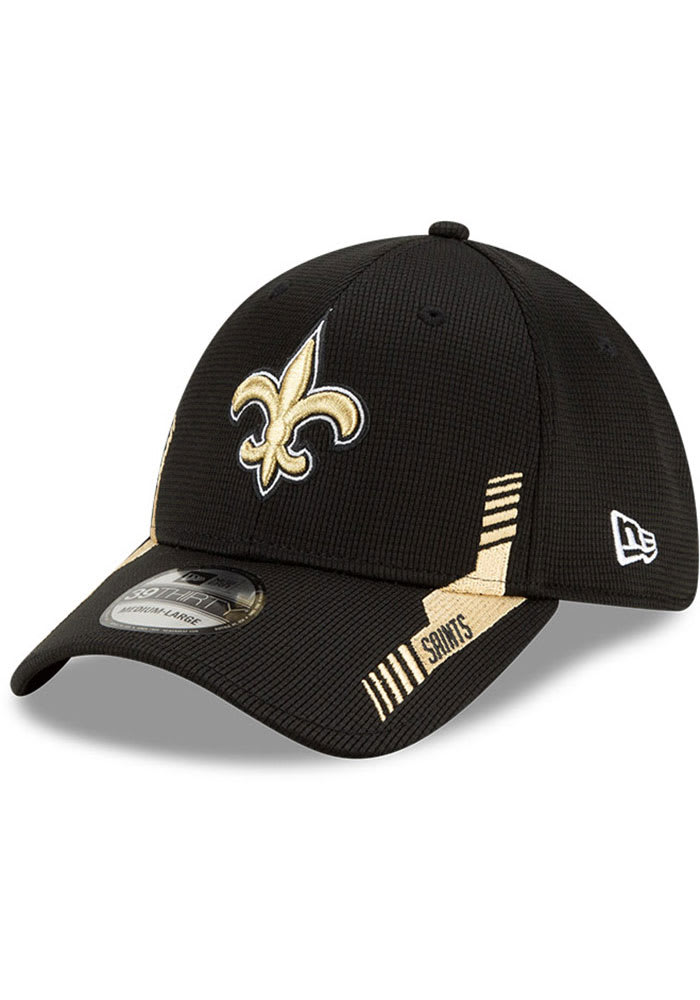 New Era New Orleans Saints Mens Black 2021 Sideline Home 39THIRTY Flex Hat