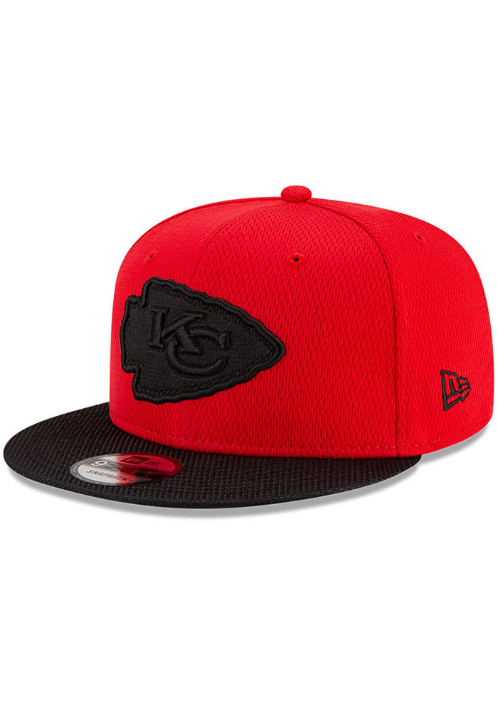 New Era Kansas City Chiefs Red 2021 Sideline Road 9FIFTY Mens Snapback Hat