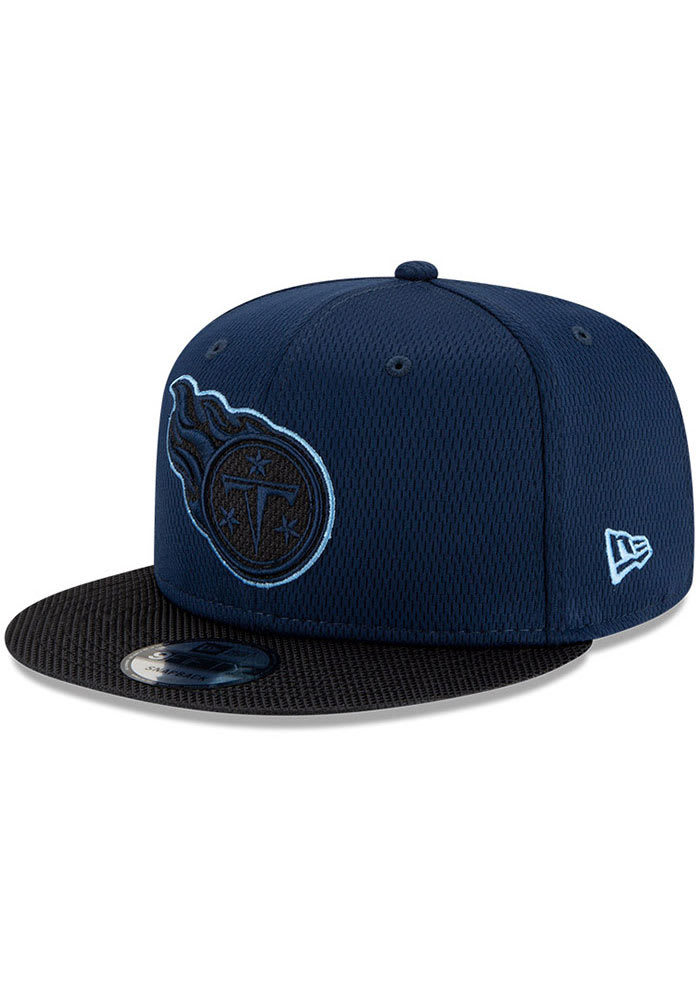 New Era Tennessee Titans Navy Blue 2021 Sideline Road 9FIFTY Mens Snapback Hat