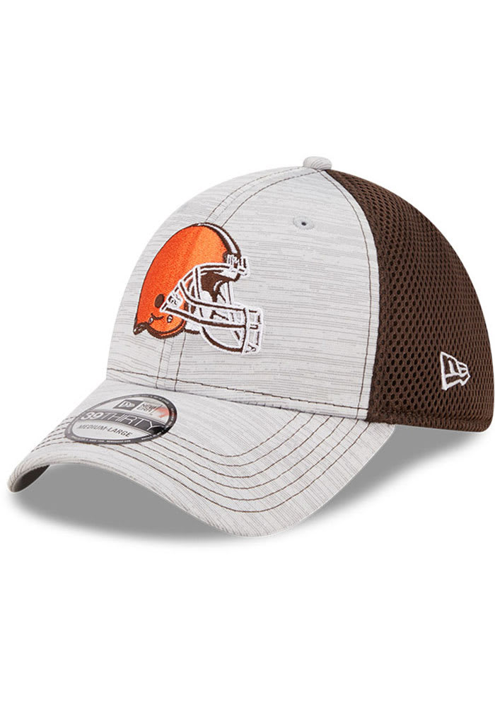 New Era Cleveland Browns Mens Grey Prime 39THIRTY Flex Hat