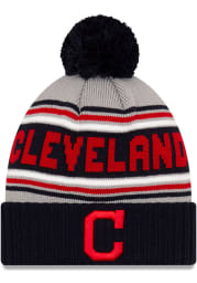 New Era Cleveland Indians Navy Blue Cheer Mens Knit Hat