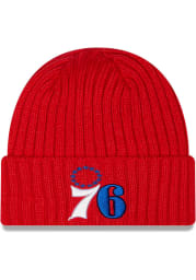 New Era Philadelphia 76ers Red Core Classic Mens Knit Hat