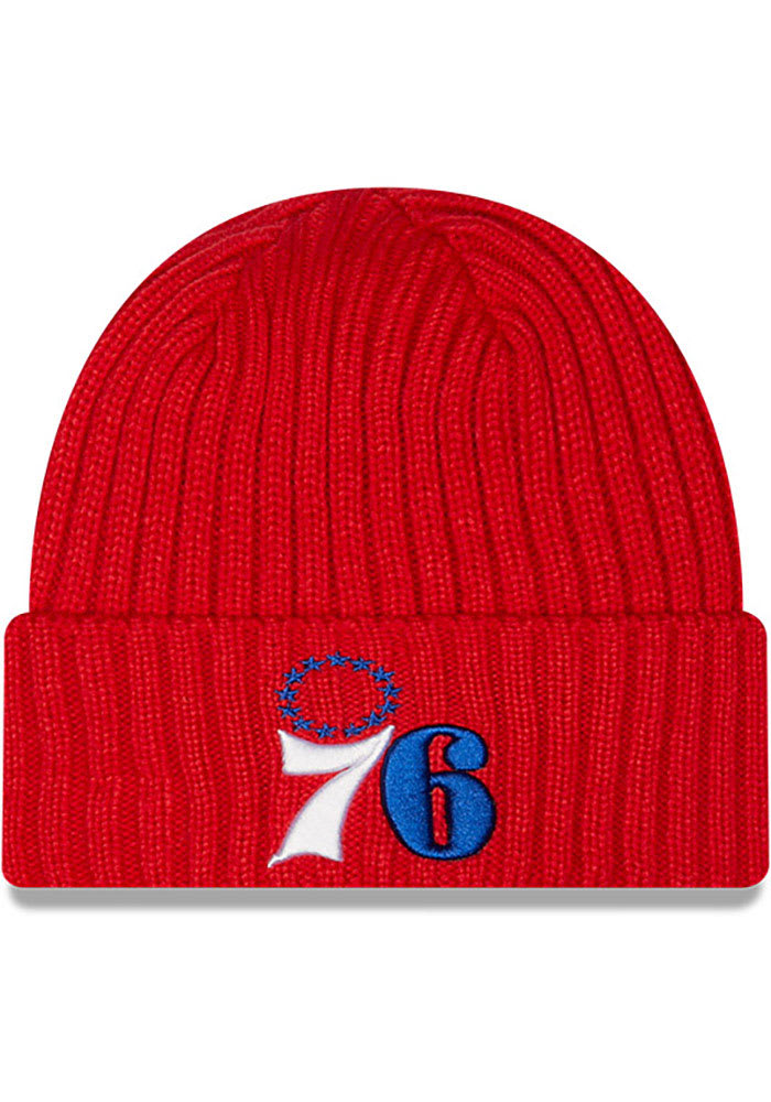 New Era Philadelphia 76ers Red Core Classic Mens Knit Hat