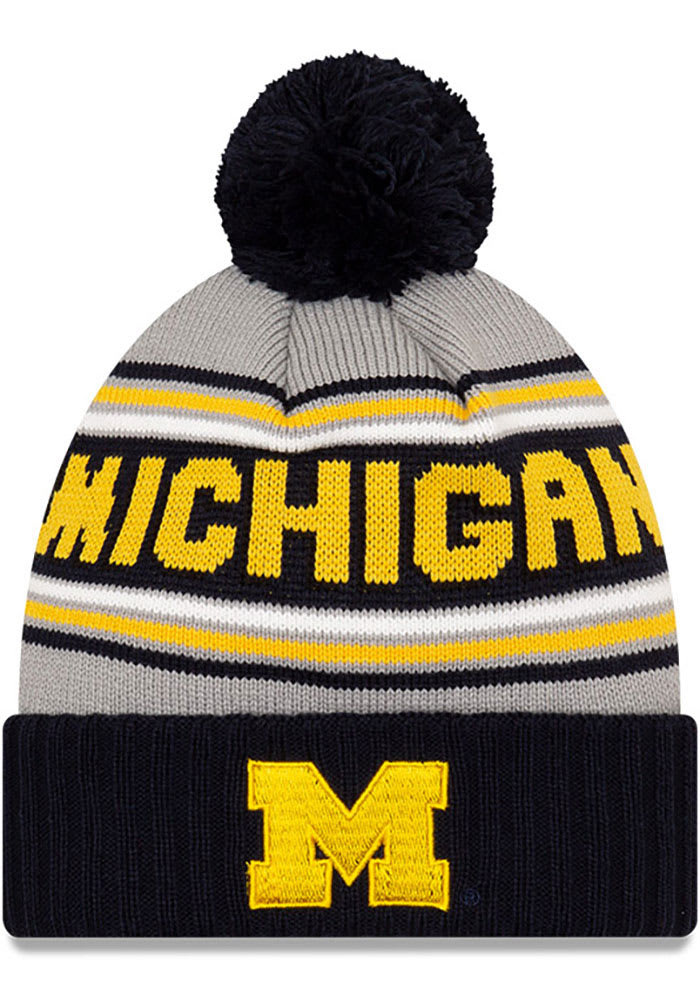 New Era Michigan Wolverines Navy Blue Cheer Mens Knit Hat