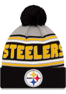 New Era Pittsburgh Steelers Black Cheer Mens Knit Hat