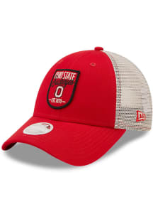 New Era Ohio State Buckeyes Red Retro State 9FORTY Womens Adjustable Hat