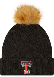 New Era Texas Tech Red Raiders Black Luxe Womens Knit Hat