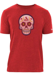 New Era St Louis Cardinals Red Sugar Skull Short Sleeve T Shirt