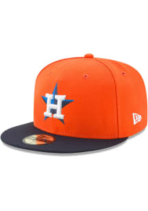 New Era Houston Astros Mens Orange Houston Astros Orange ALT 2017 59FIFTY Fitted Hat