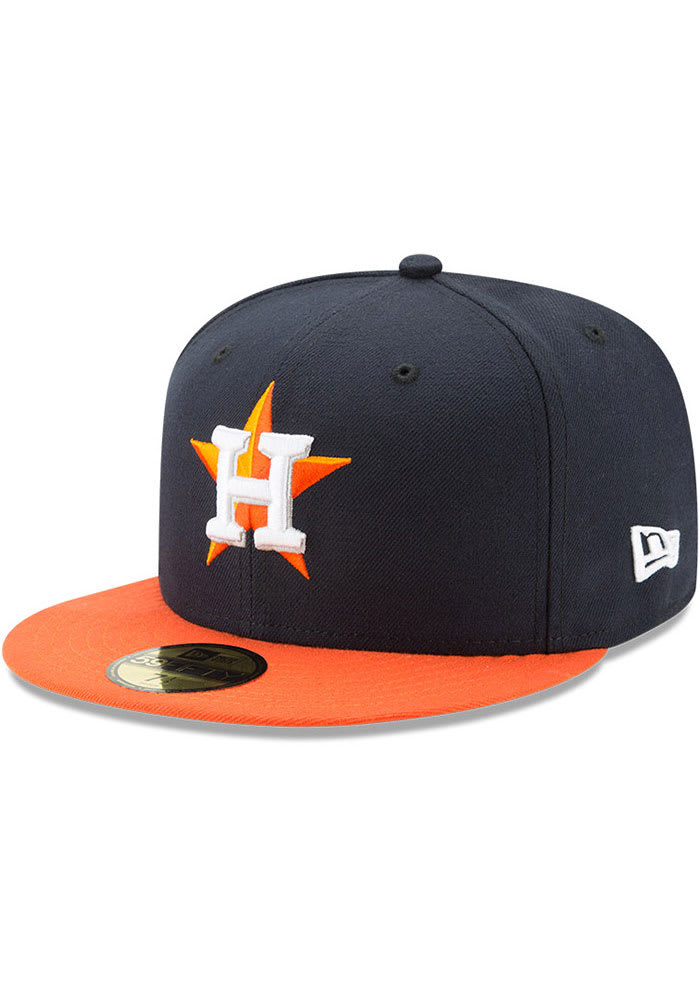 New Era Houston Astros Mens Navy Blue QT World Series Side Patch 59FIFTY  Fitted Hat