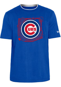 New Era Chicago Cubs Blue STADIUM BRUSHED COTTON Short Sleeve T Shirt