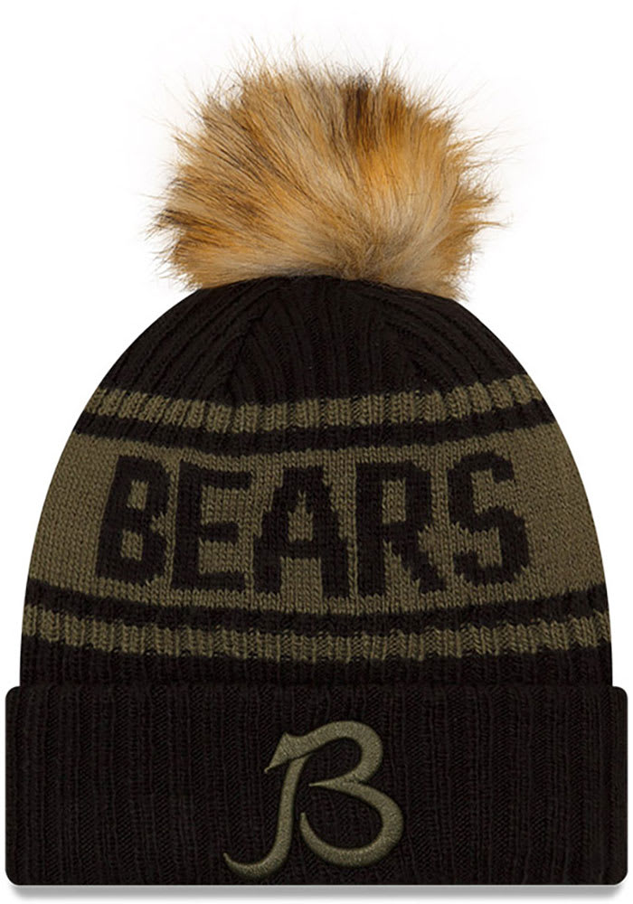 New Era Chicago Bears Black 2021 Salute to Service W Cuff Womens Knit Hat