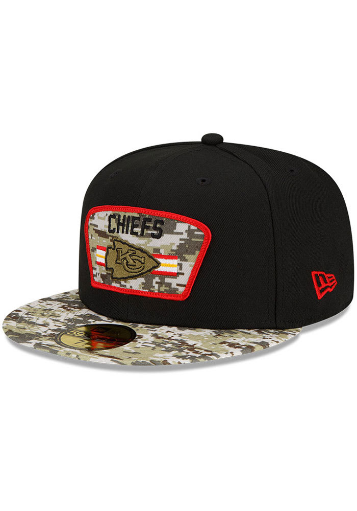 New Era Kansas City Chiefs Mens Black 2021 Salute to Service 59FIFTY Fitted Hat