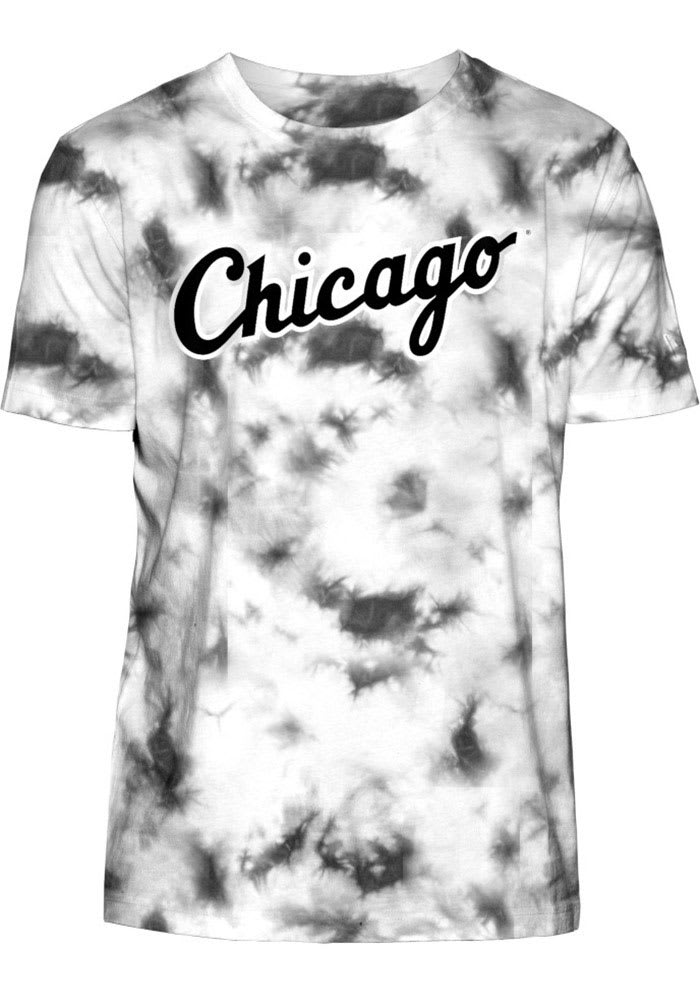 New Era Chicago White Sox Black TEAM COLOR TIE DYE Short Sleeve Fashion T Shirt