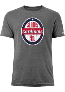 New Era St Louis Cardinals Grey Oval Logo Short Sleeve T Shirt