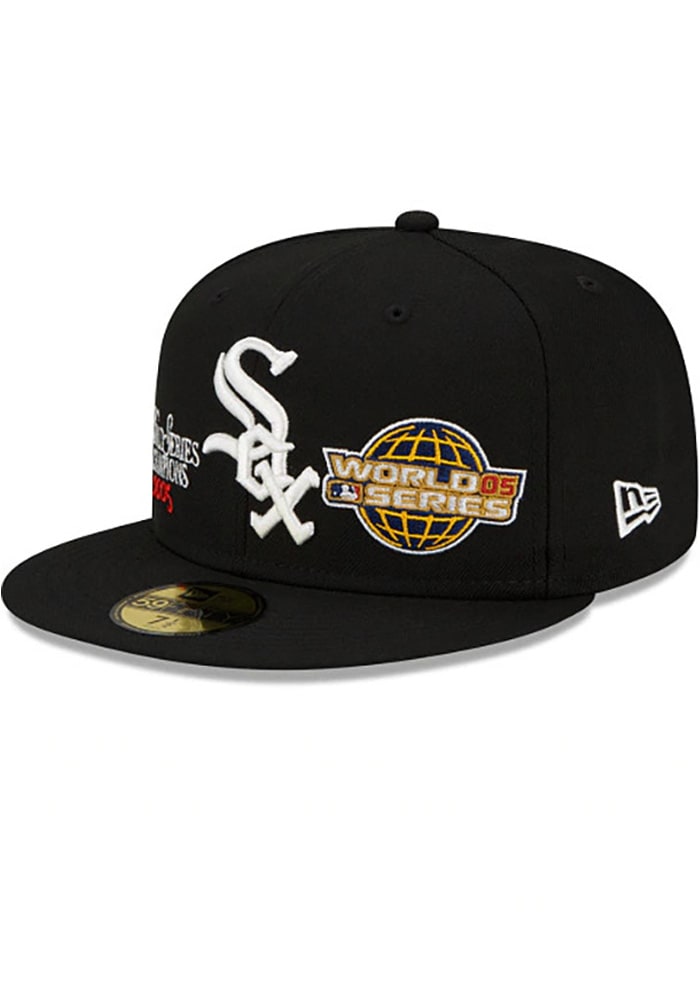 New Era Chicago White Sox Mens Black Champion 59FIFTY Fitted Hat