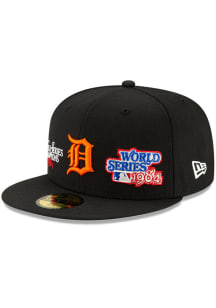New Era Detroit Tigers Mens Black Champion 59FIFTY Fitted Hat