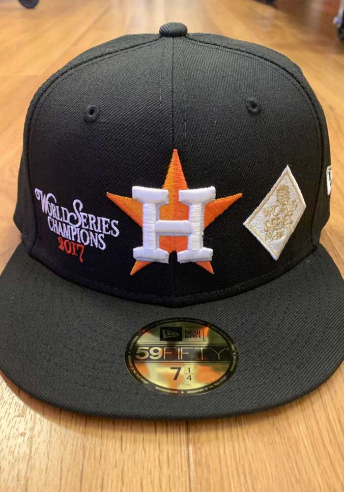 New Era Houston Astros Mens Black Champion 59FIFTY Fitted Hat