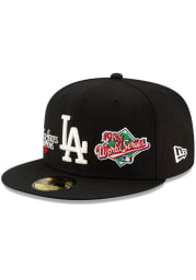 New Era Los Angeles Dodgers Mens Black Champion 59FIFTY Fitted Hat