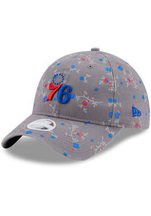 New Era Philadelphia 76ers Grey JR Blossom 9TWENTY Youth Adjustable Hat