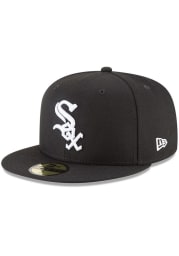 New Era Chicago White Sox Mens Black White Logo Basic 59FIFTY Fitted Hat