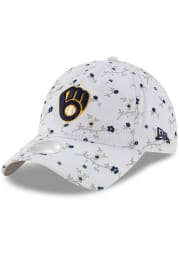 New Era Milwaukee Brewers White Blossom 9TWENTY Womens Adjustable Hat
