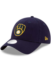 New Era Milwaukee Brewers Navy Blue Team Glisten 9TWENTY Womens Adjustable Hat